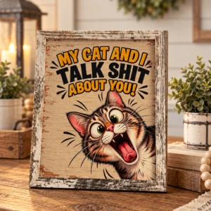 My Cat And I Talk Shit Canvas Print