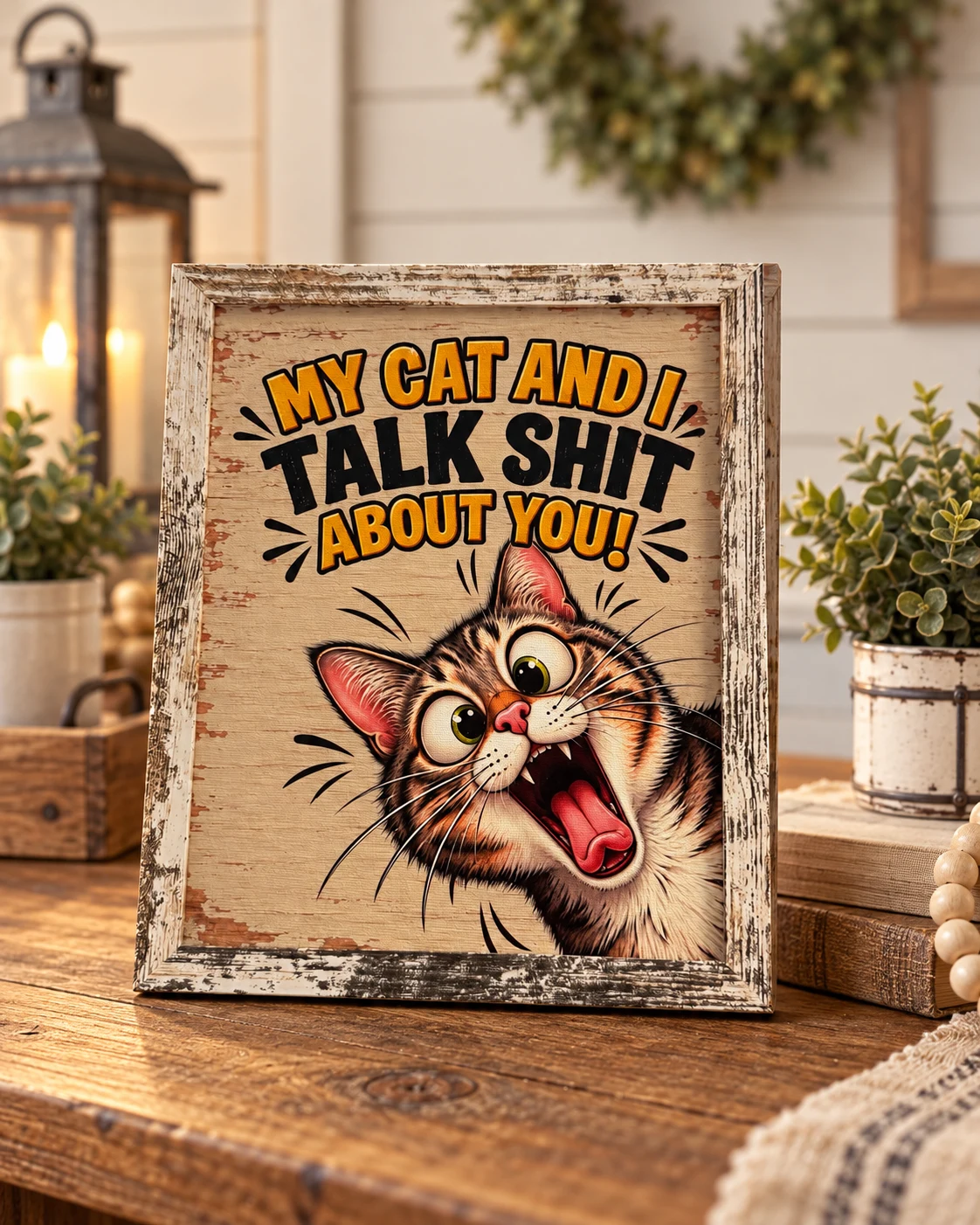 My Cat And I Talk Shit Canvas Print