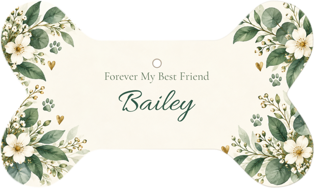 Forever My Best Friend Personalized Bone Ceramic Ornament personalized example