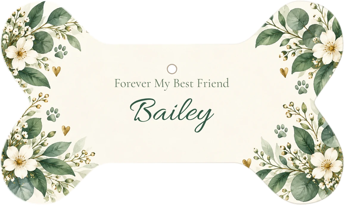 Forever My Best Friend Personalized Bone Ceramic Ornament