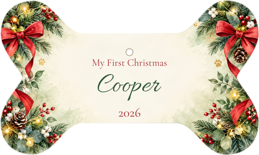 My First Christmas Personalized Bone Ceramic Ornament personalized example