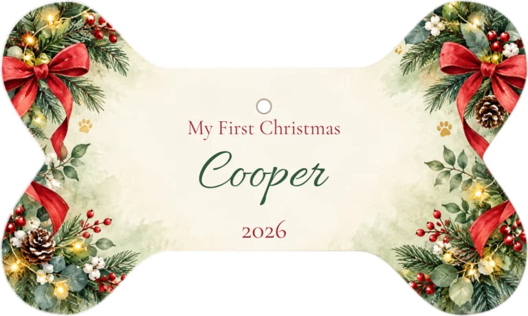 My First Christmas Personalized Bone Ceramic Ornament