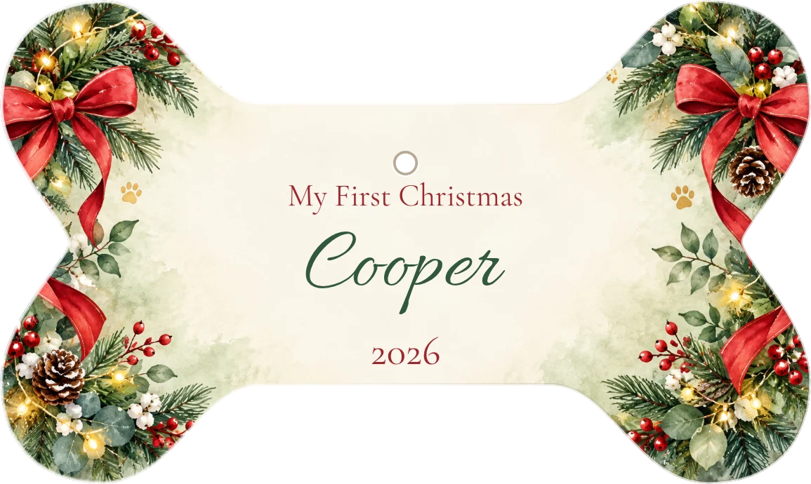 My First Christmas Personalized Bone Ceramic Ornament
