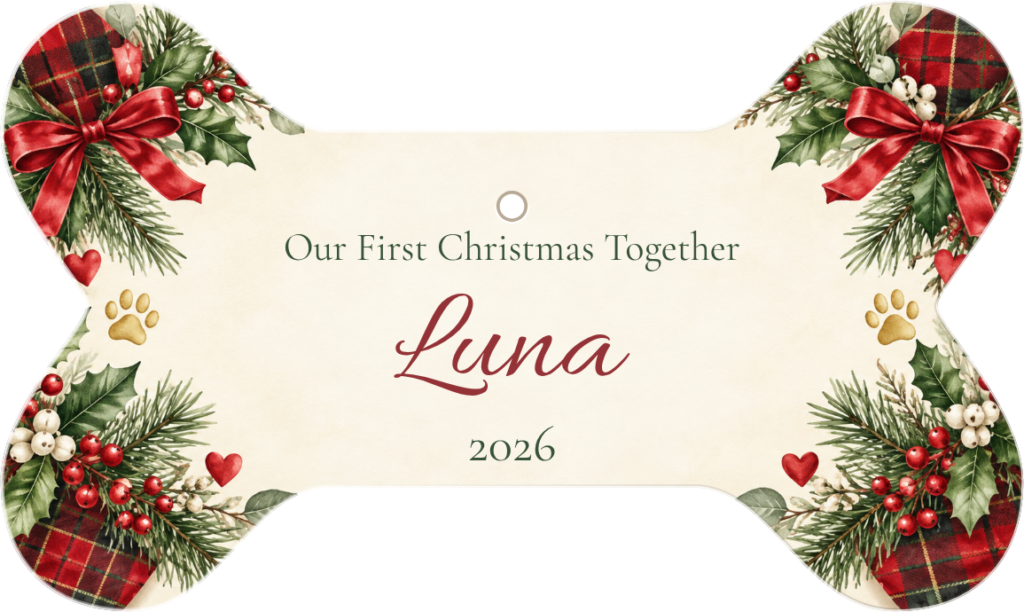 Our First Christmas Together Personalized Bone Ceramic Ornament personalized example