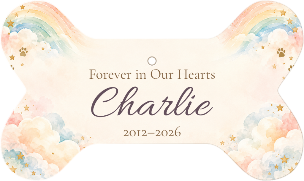 Forever in Our Hearts Personalized Bone Ceramic Ornament personalized example