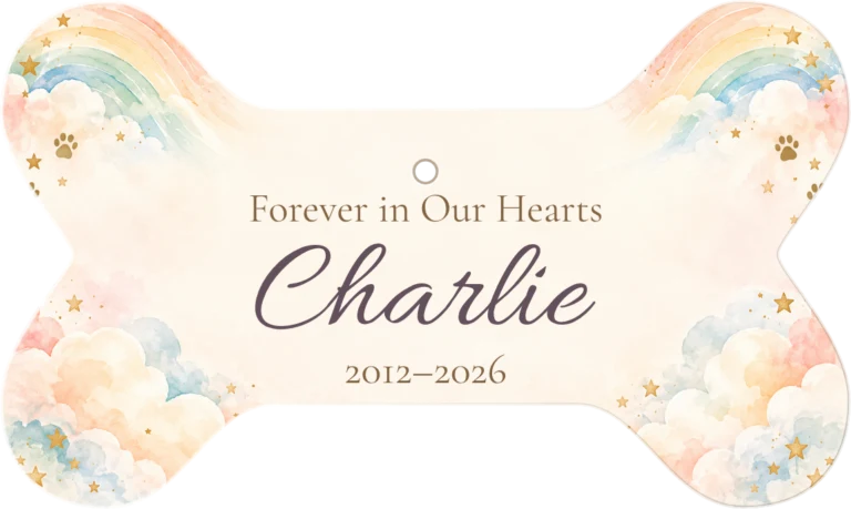 Forever in Our Hearts Personalized Bone Ceramic Ornament