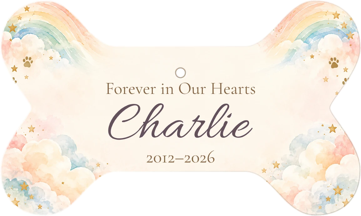Forever in Our Hearts Personalized Bone Ceramic Ornament