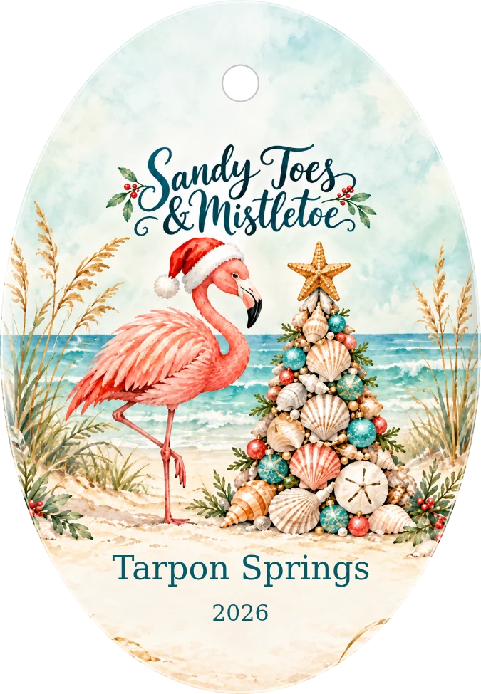 Coastal Christmas Ceramic Ornament
