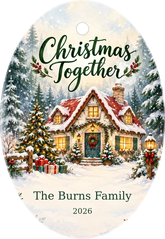 Family Christmas Ceramic Ornament