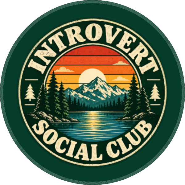 Introvert Social Club – 2.25″ Pin-Back Button — 2.25 inch button on a denim jacket