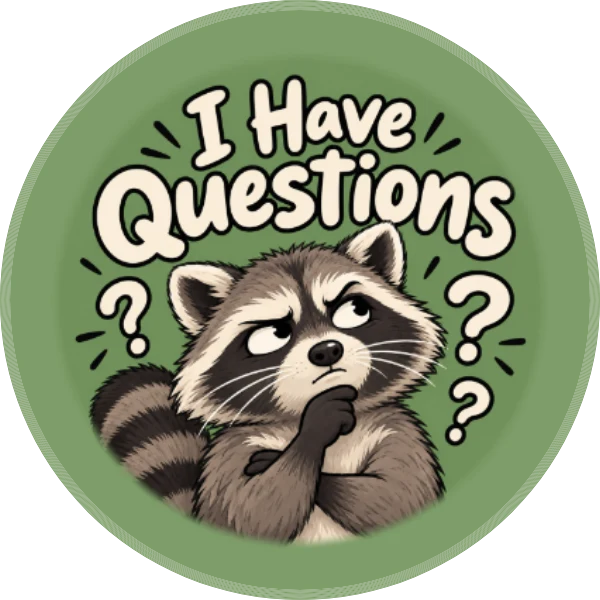 I Have Questions – 2.25″ Pin-Back Button — 2.25 inch button on a denim jacket