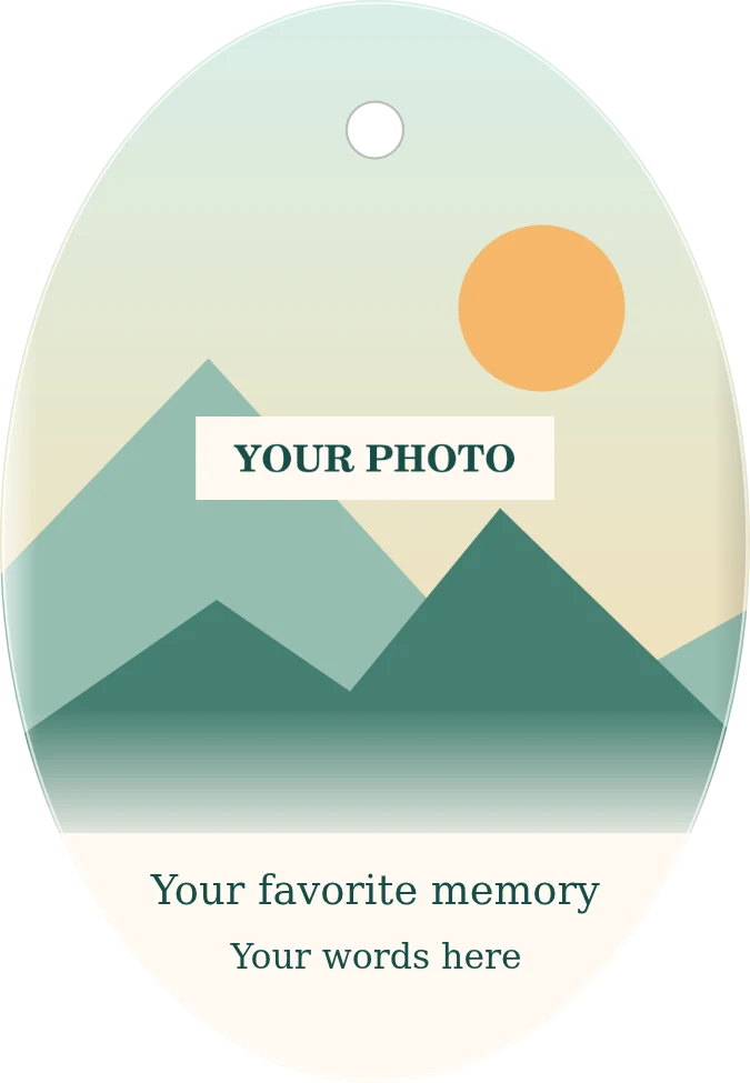 Your Photo + Custom Text Ceramic Ornament