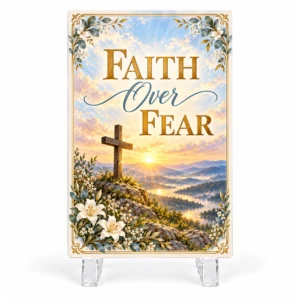 Faith Over Fear Keepsake Plaque
