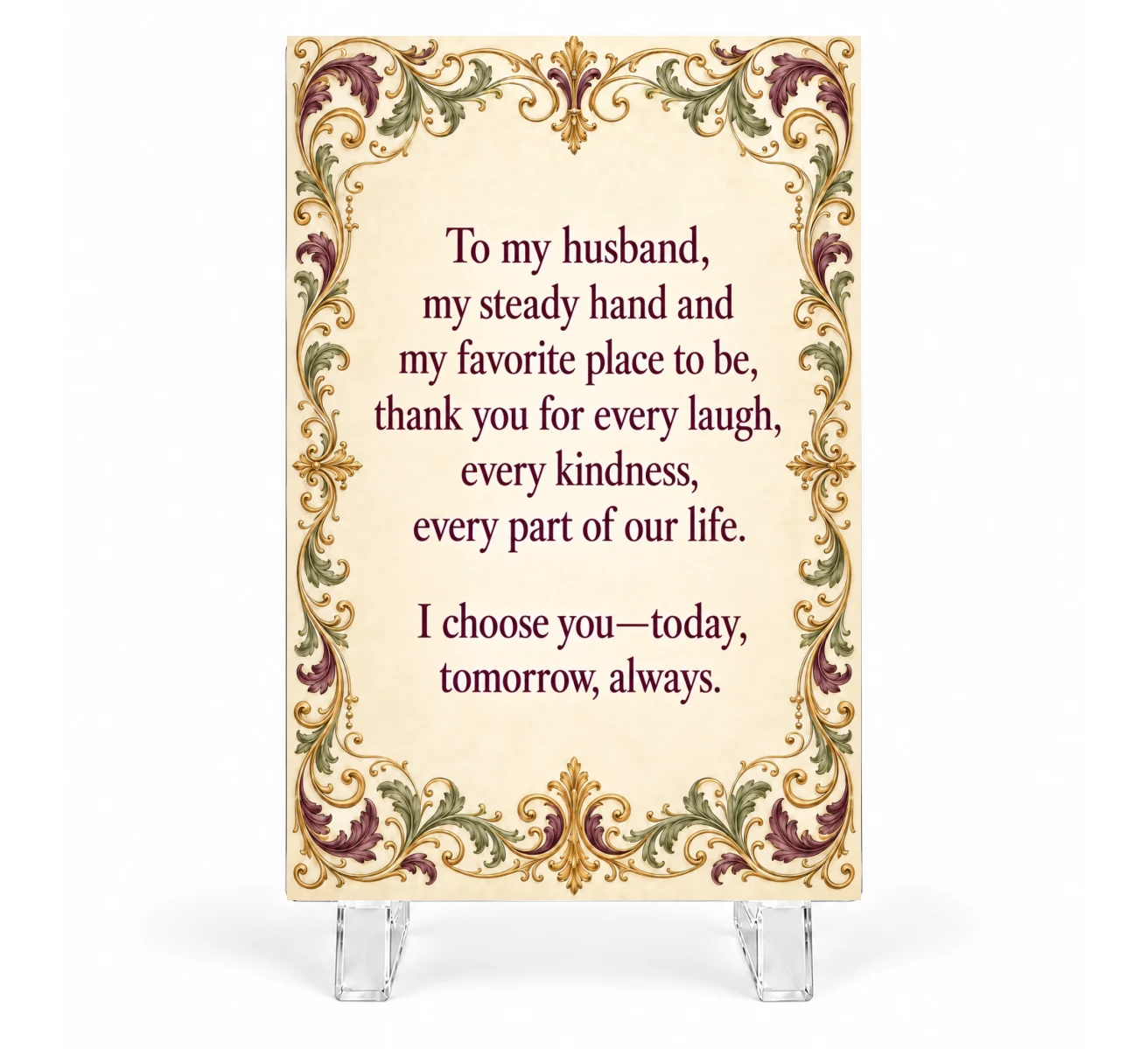 Husband — Design 1 Keepsake Plaque