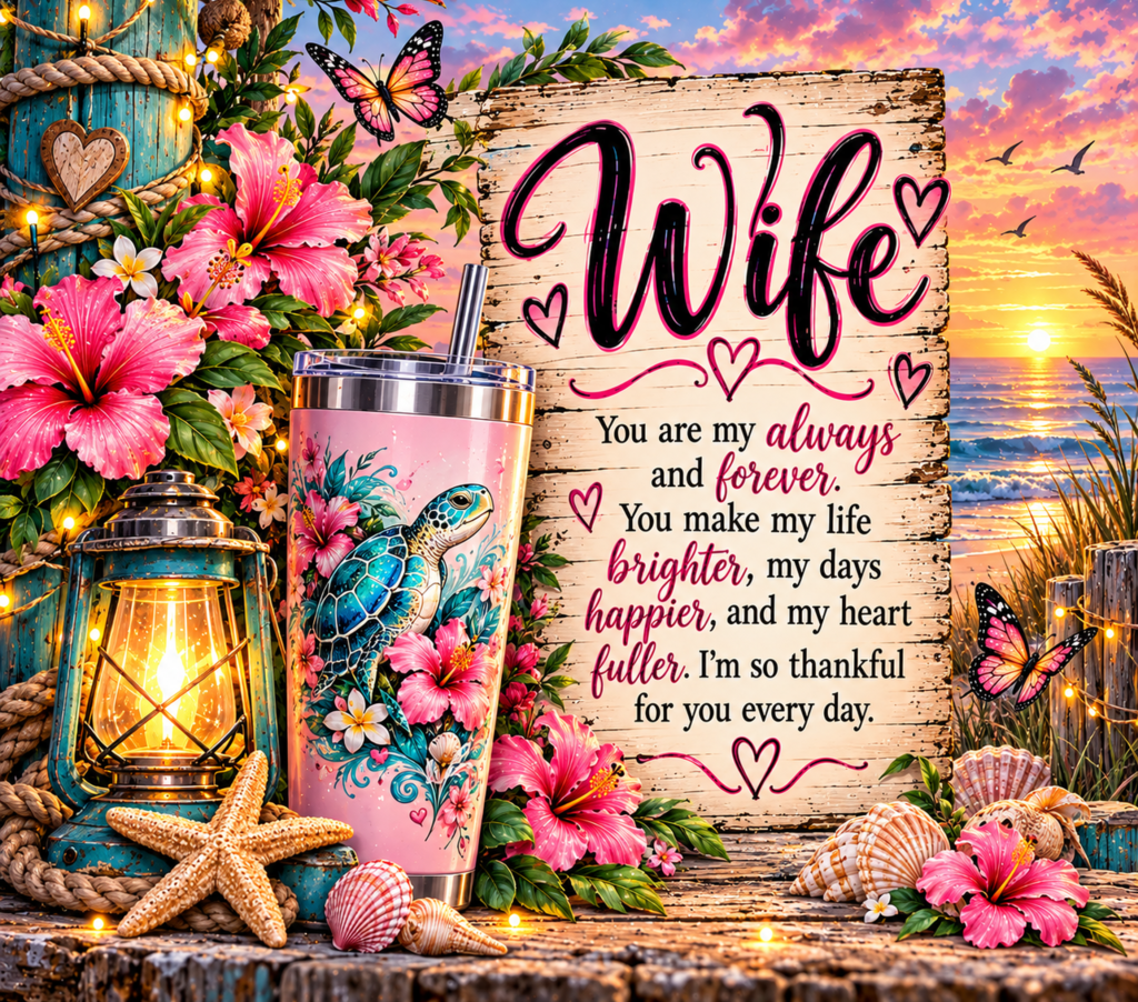 Wife Tumbler complete wrap design