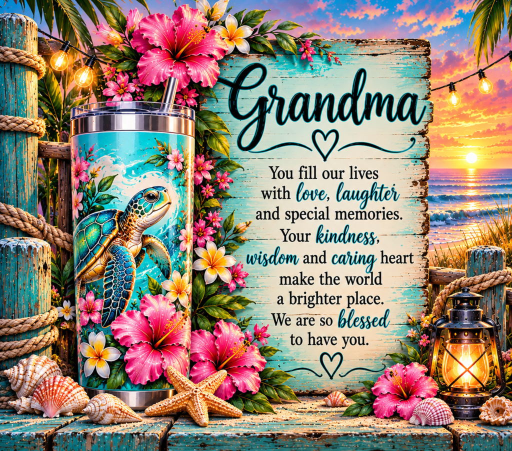 Grandma Tumbler complete wrap design