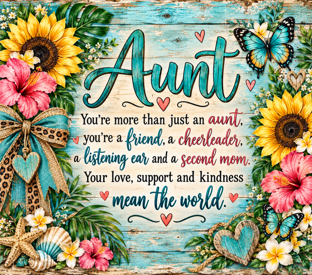 Aunt Tumbler complete wrap design