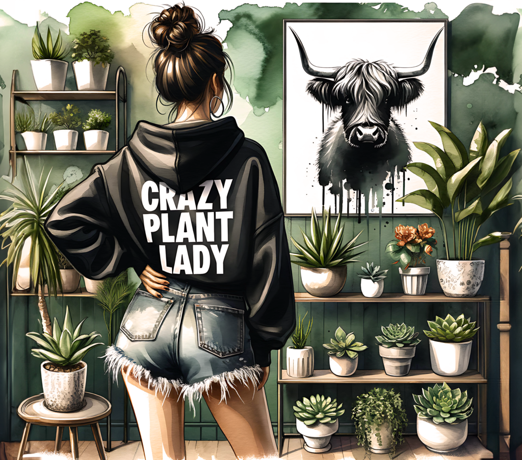 Crazy Plant Lady Tumbler complete wrap design
