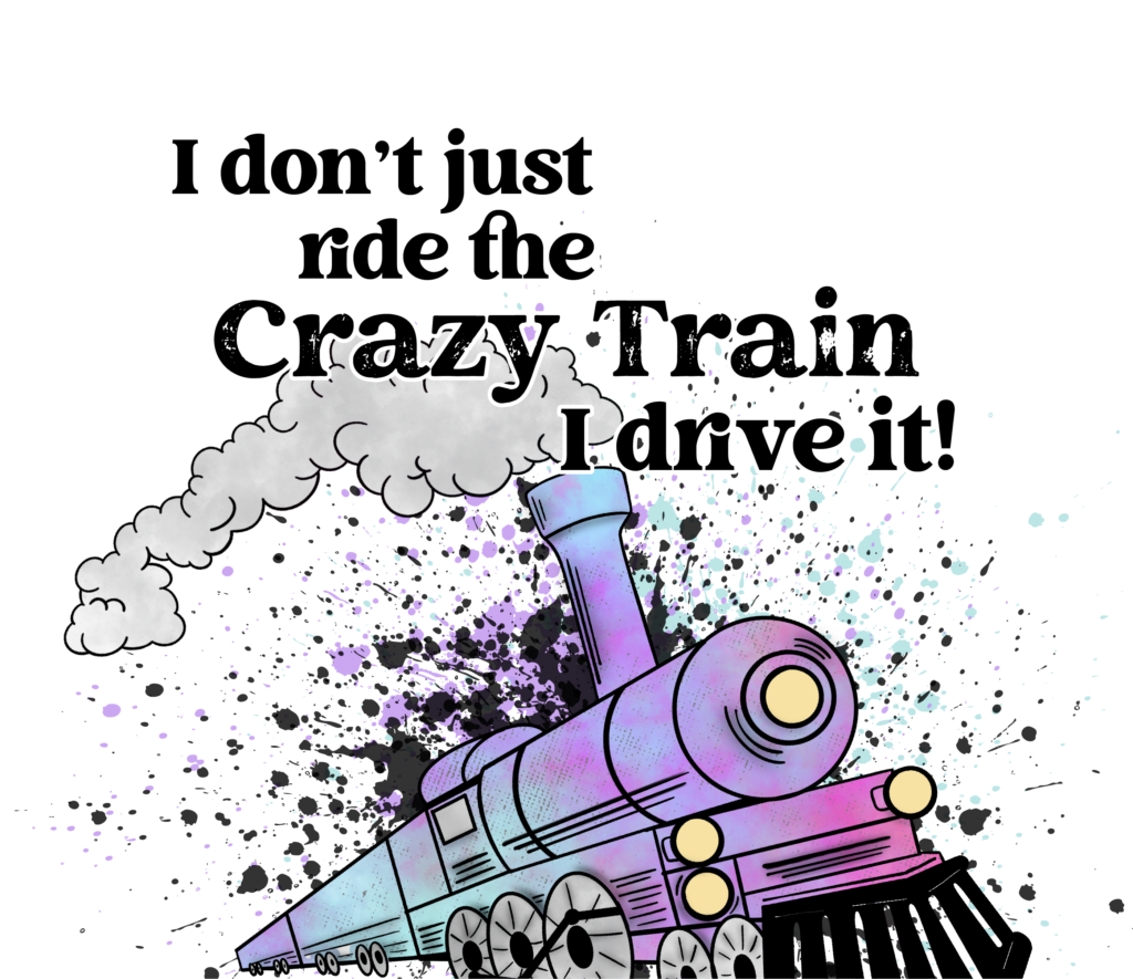 Crazy Train Tumbler complete wrap design