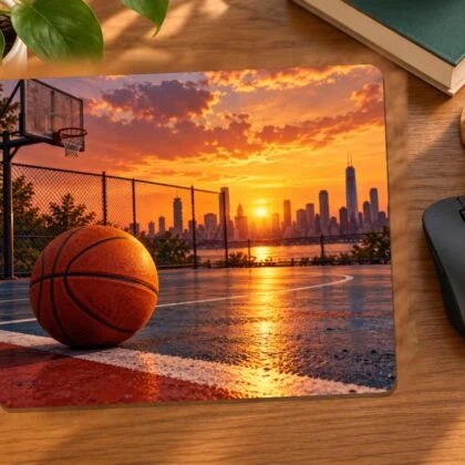 Basketball at Sunset Mouse Pad
