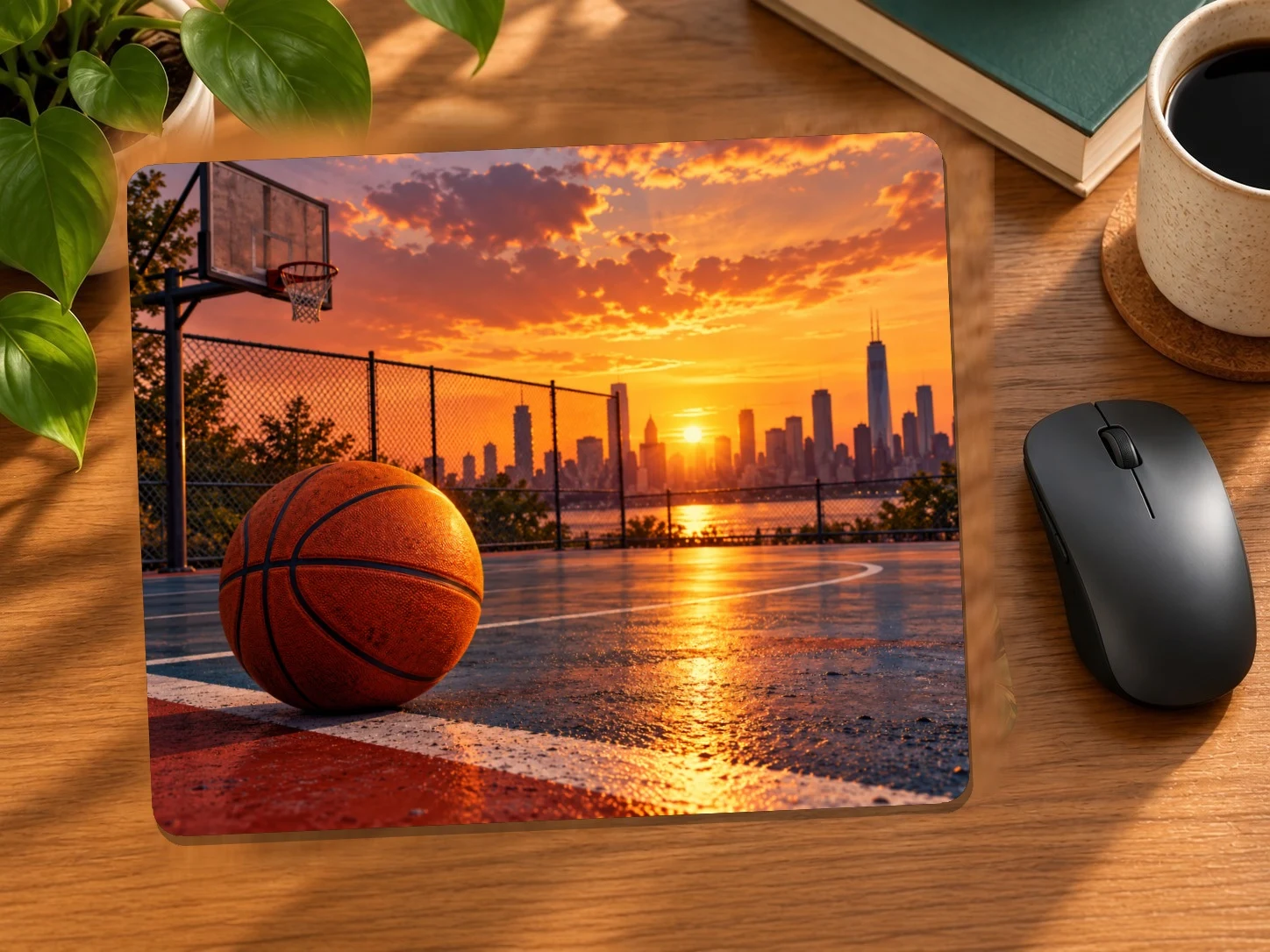Basketball at Sunset Mouse Pad