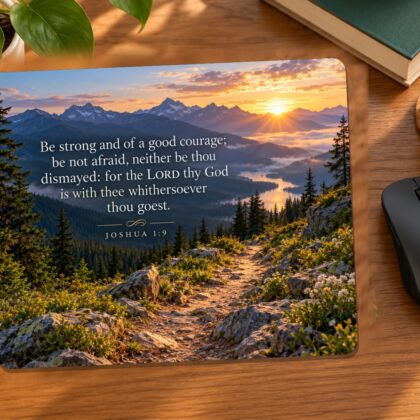 Be Strong and of Good Courage Faith Mouse Pad | Joshua 1:9