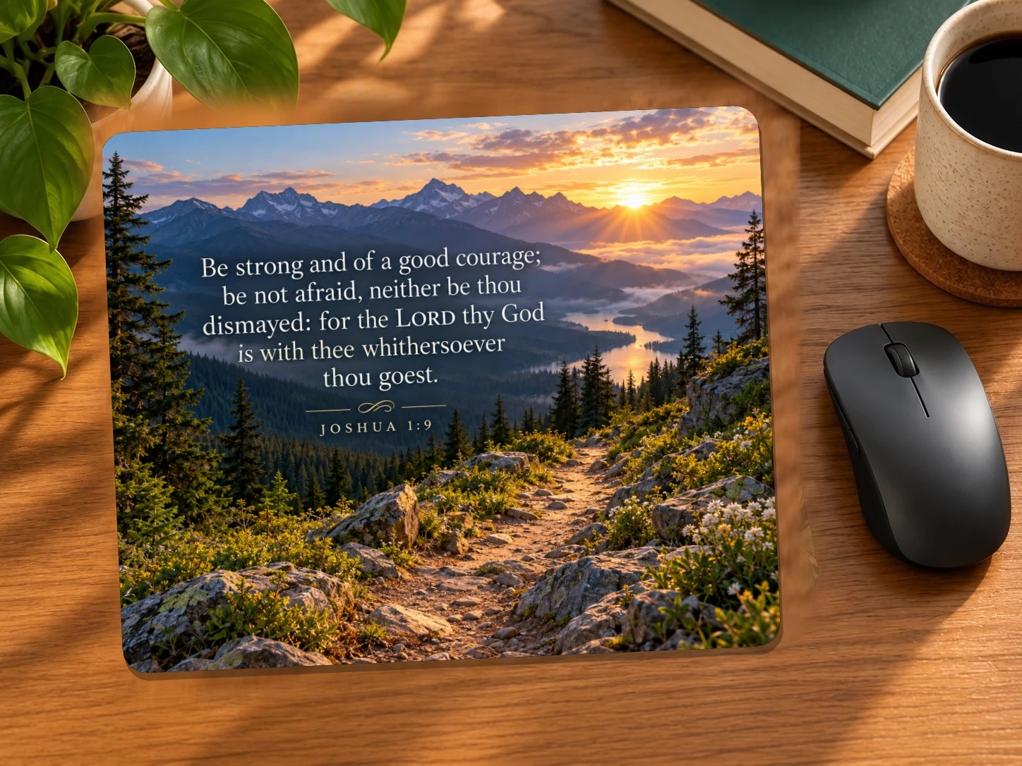 Be Strong and of Good Courage Faith Mouse Pad | Joshua 1:9