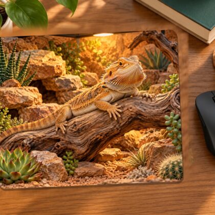 Bearded Dragon in a Desert Terrarium Mouse Pad