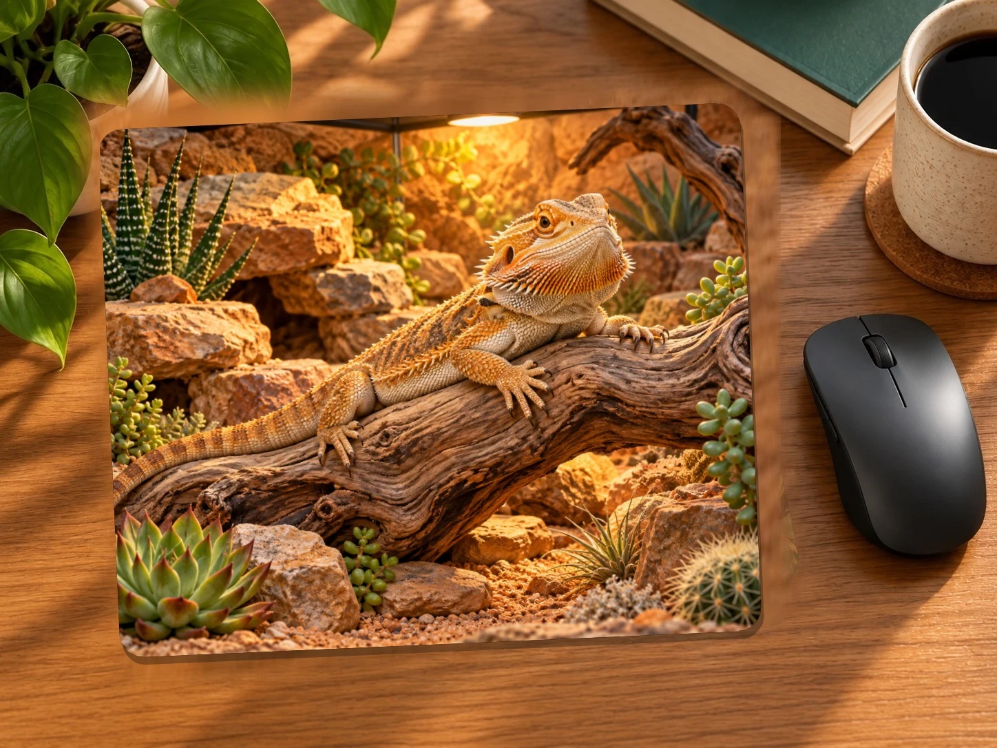 Bearded Dragon in a Desert Terrarium Mouse Pad