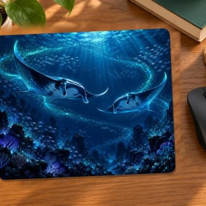 Bioluminescent Manta Rays Mouse Pad