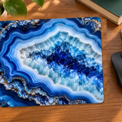 Blue Agate Geode Mouse Pad