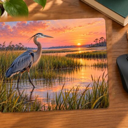 Blue Heron at First Light Mouse Pad