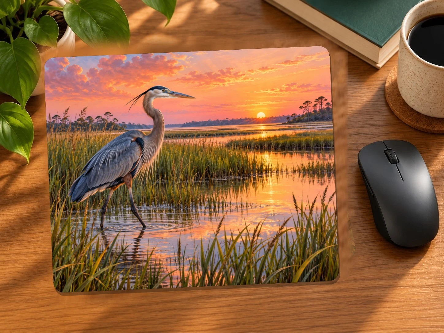 Blue Heron at First Light Mouse Pad