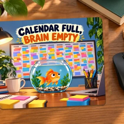 Calendar Full, Brain Empty Mouse Pad