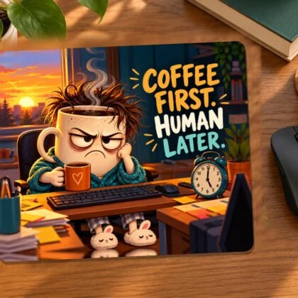 Coffee First. Human Later. Mouse Pad