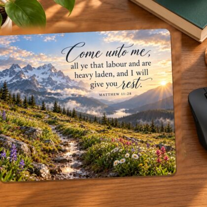 Come Unto Me and Rest Faith Mouse Pad | Matthew 11:28