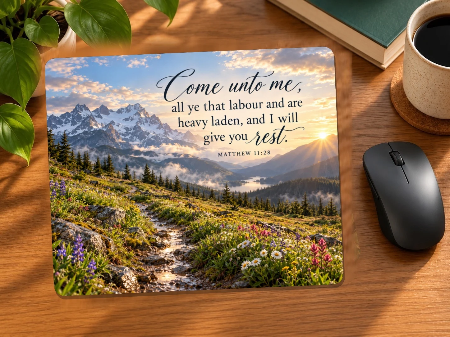 Come Unto Me and Rest Faith Mouse Pad | Matthew 11:28
