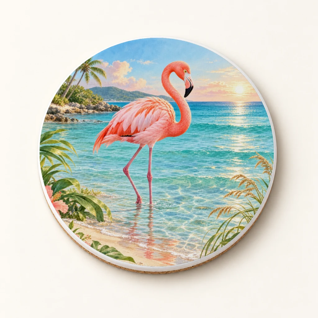 Flamingo Ceramic Coaster