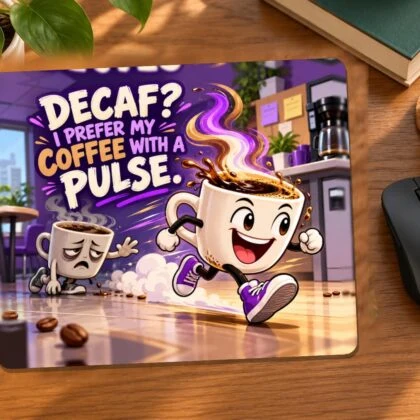 Decaf? I Prefer My Coffee with a Pulse. Mouse Pad