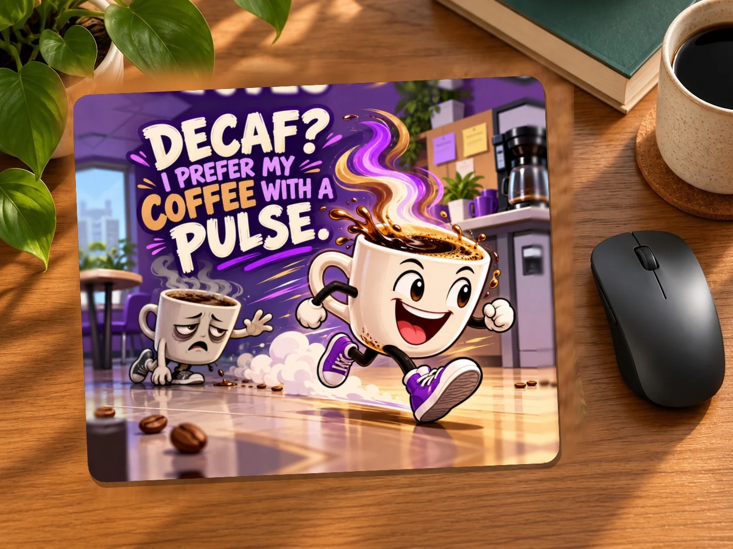 Decaf? I Prefer My Coffee with a Pulse. Mouse Pad