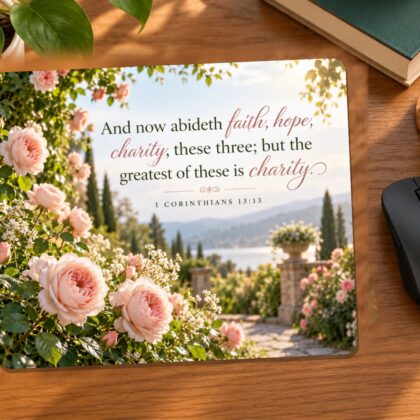 Faith Hope and Charity Faith Mouse Pad | 1 Corinthians 13:13