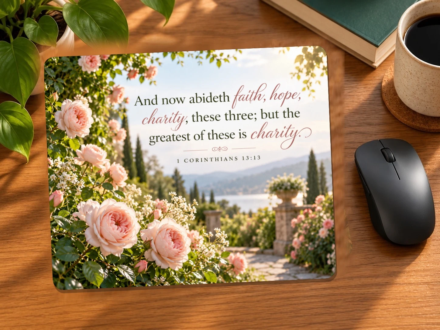 Faith Hope and Charity Faith Mouse Pad | 1 Corinthians 13:13