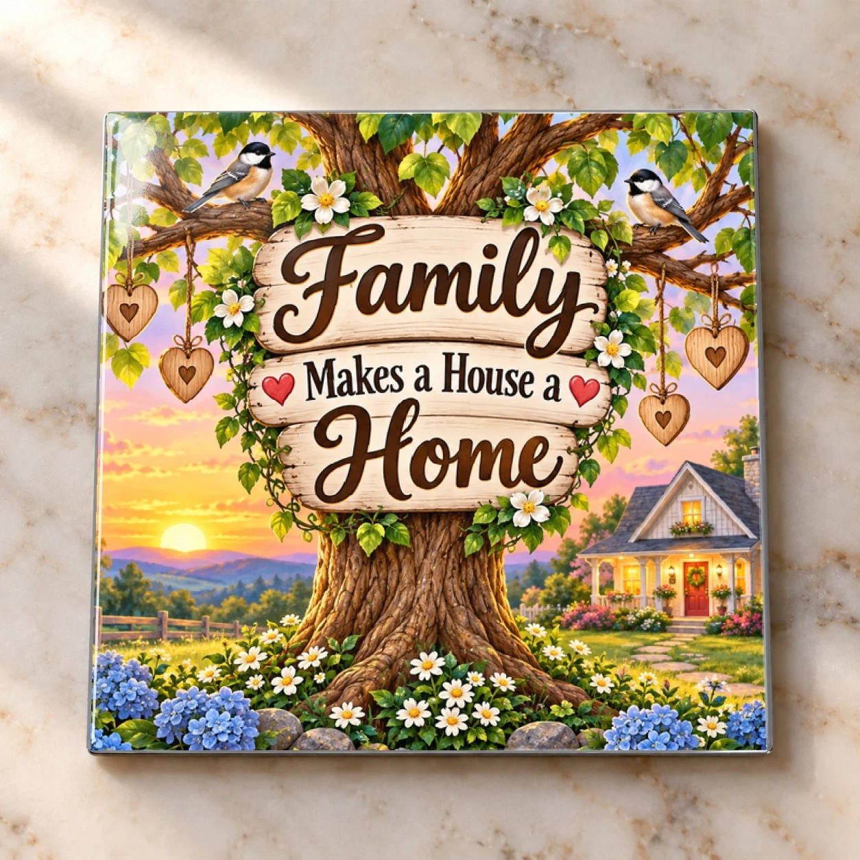 Family Makes a House a Home Magnet