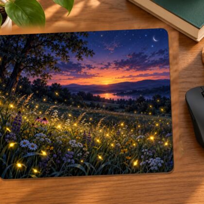 Fireflies in a Twilight Meadow Mouse Pad