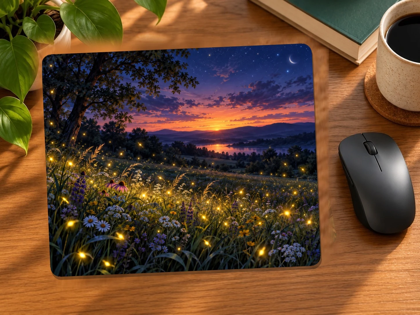 Fireflies in a Twilight Meadow Mouse Pad