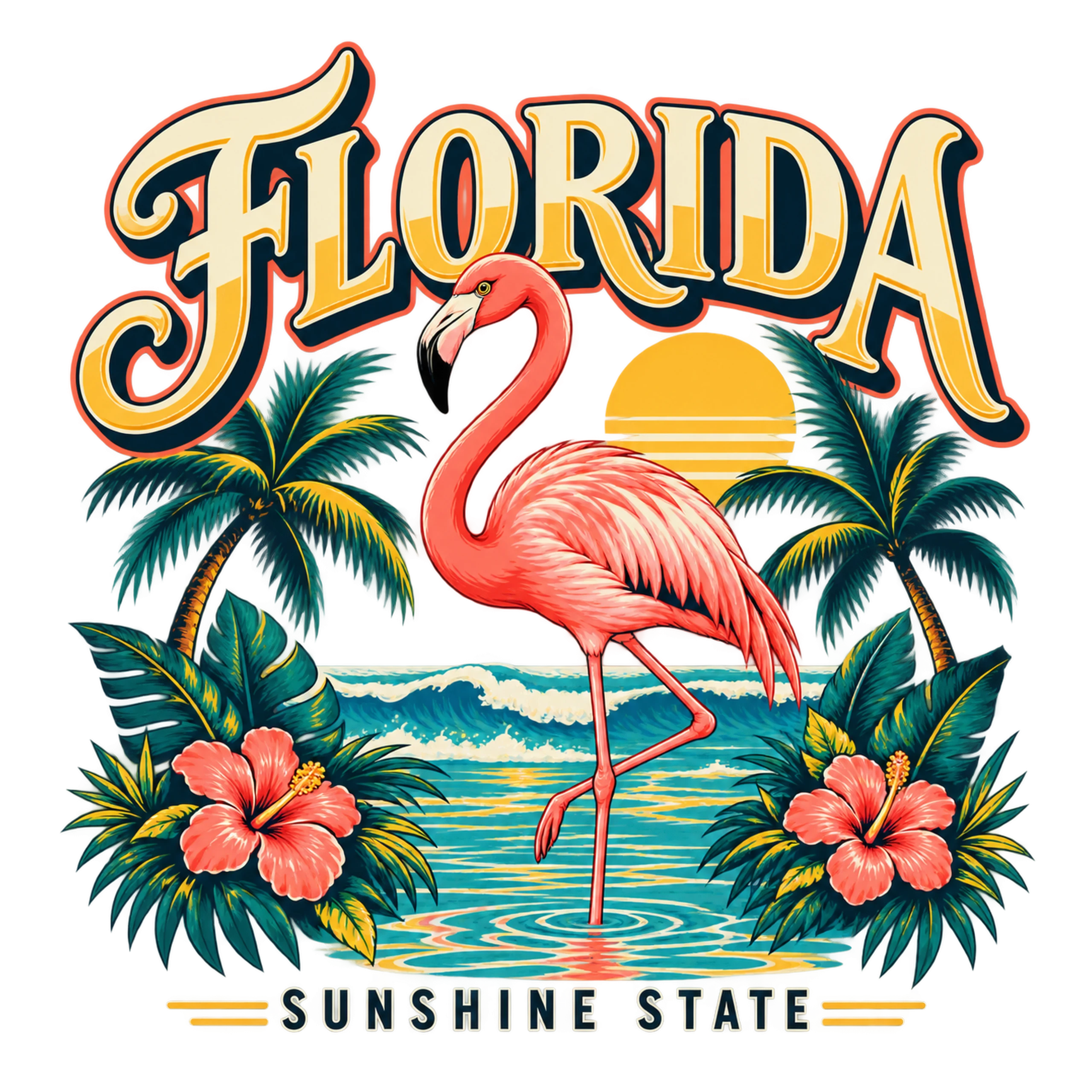 Florida Flamingo Comfort Colors 1717 T-Shirt