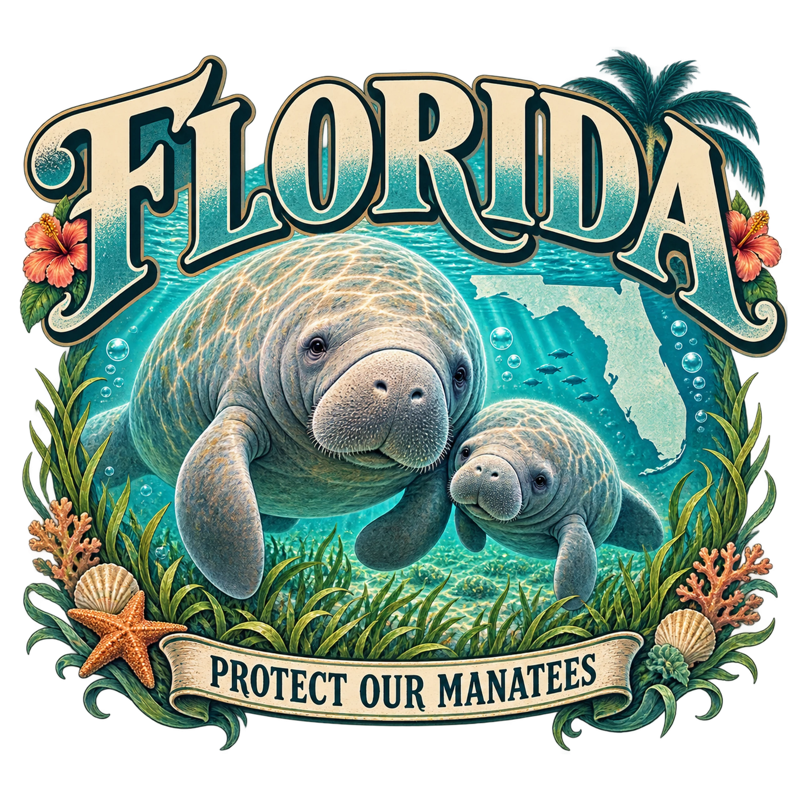 Manatee Comfort Colors 1717 T-Shirt
