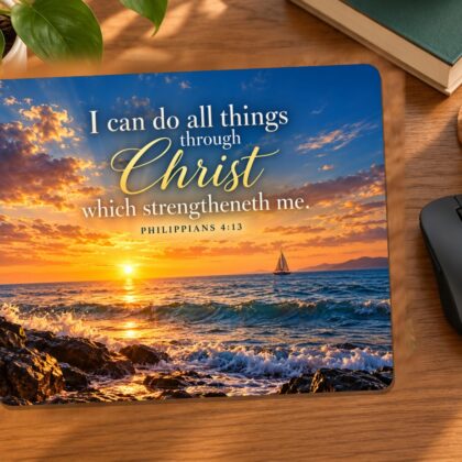 I Can Do All Things Through Christ Faith Mouse Pad | Philippians 4:13