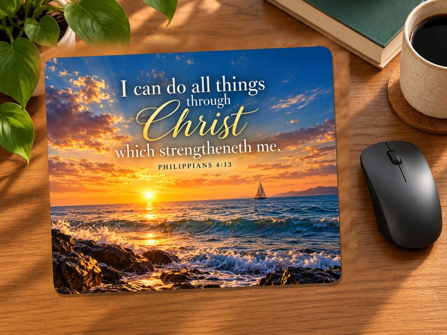 I Can Do All Things Through Christ Faith Mouse Pad | Philippians 4:13