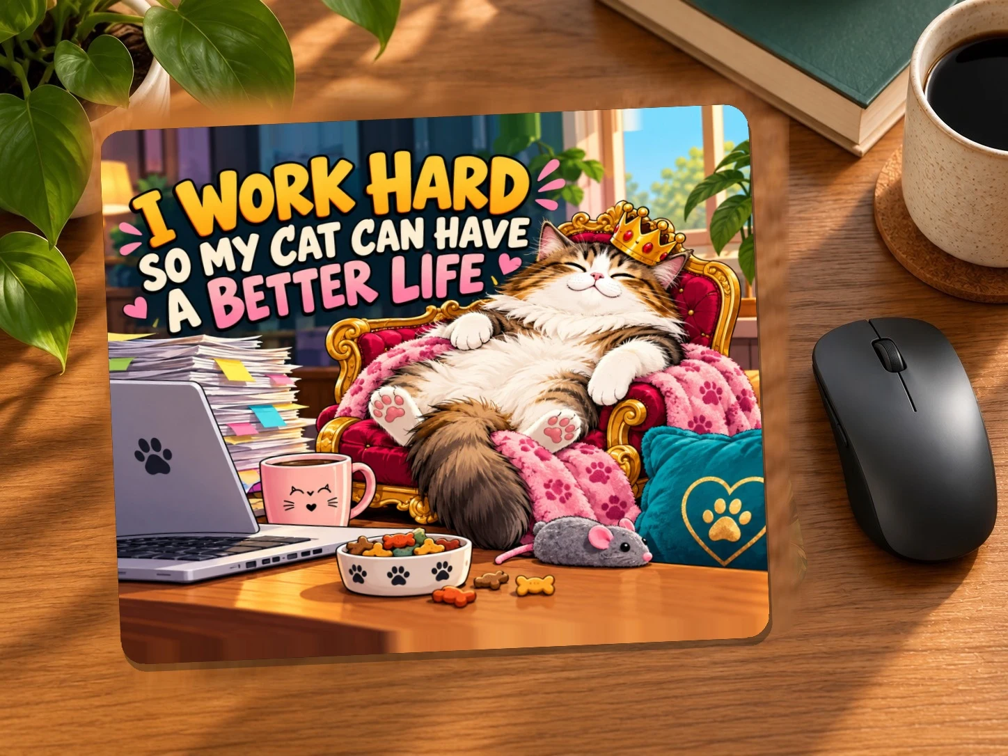 I Work Hard So My Cat Can Have a Better Life Mouse Pad